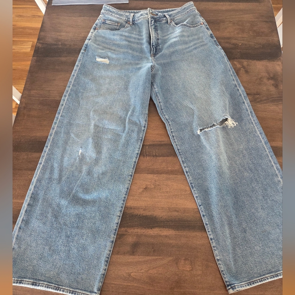 Express Baggy Lowrise Stretch 8R Distressed Women's Jeans